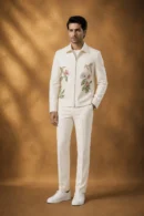 Ivory Botanical & Bird Zipper Jacket