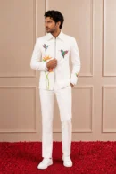 White Hummingbird Zip-Up Suit & Trouser Co-ord Set | Men's Carnival Wear